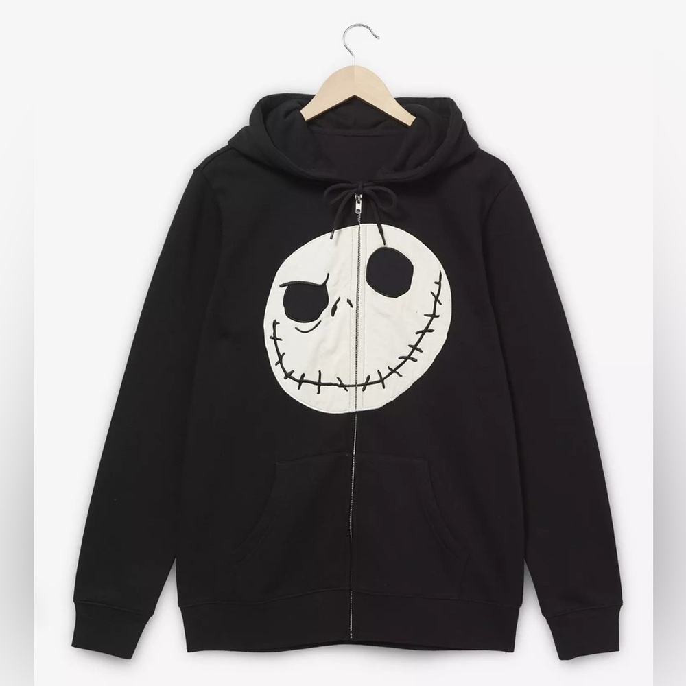 Disneyland Theme Park NBC Jack Skellington Zippered Hoodie Jacket Sz SM